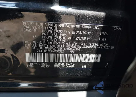 2021 Toyota Rav4 Adventure from USA, damaged, VIN 2T3J1RFV9MW191332